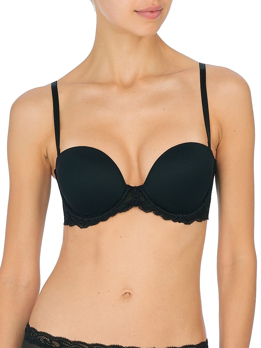 Women's Feathers Plunge Strapless Bra - Black - Size 32DDD