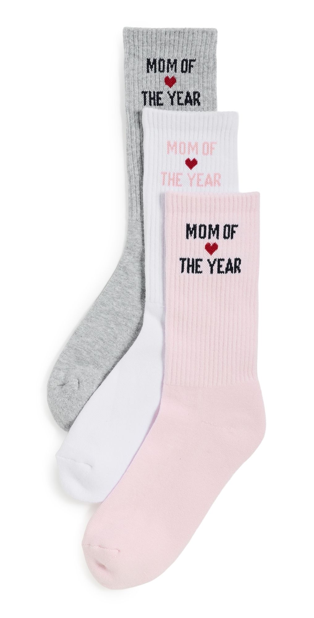 Favorite Daughter The Moty Heart Socks Box Set Blush White Gray One Size