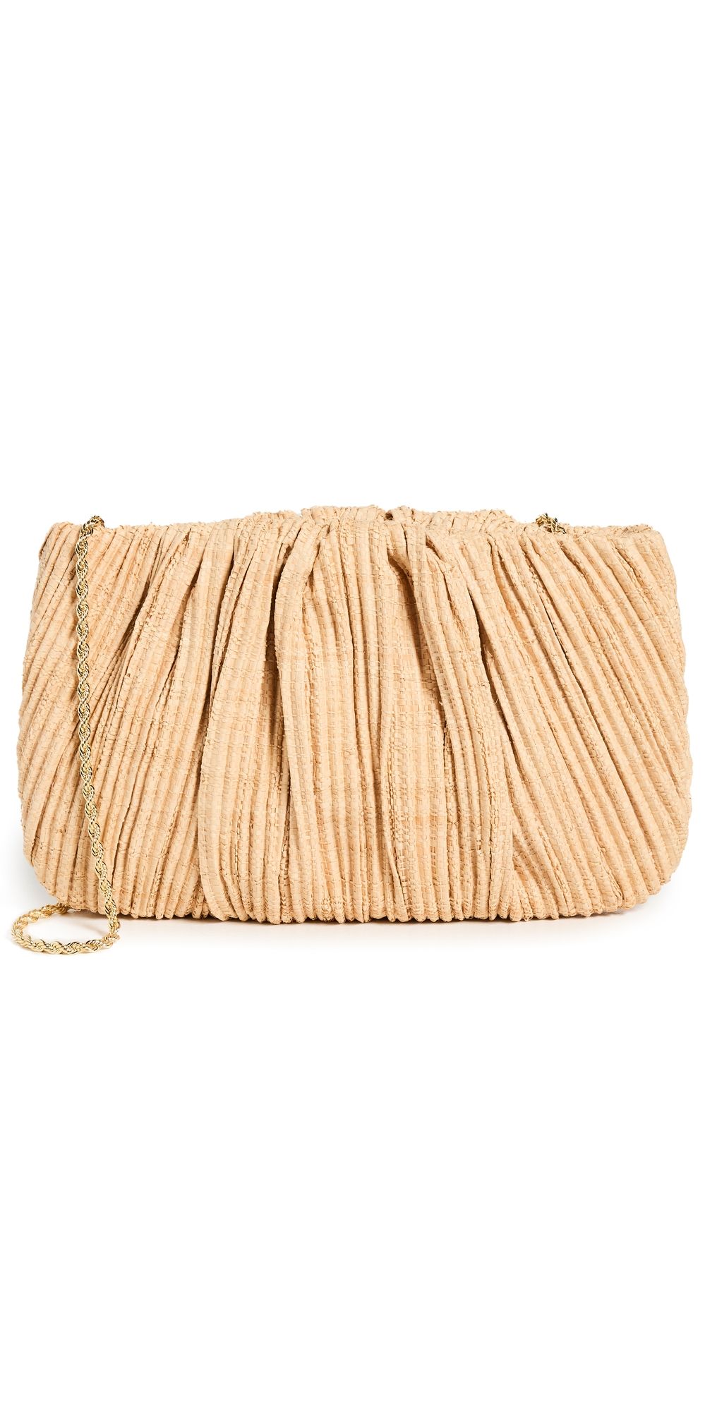 Loeffler Randall Brit Flat Pleated Pouch Natural One Size