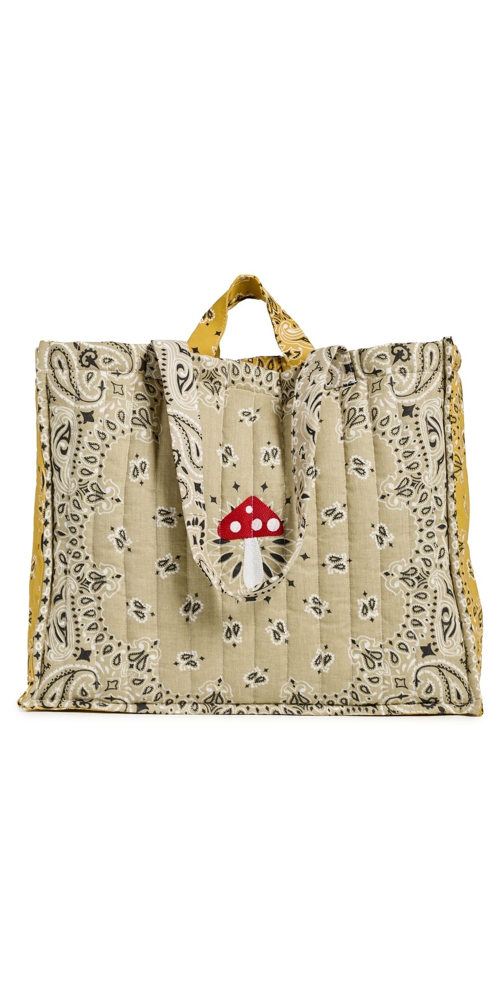 Call It By Your Name Maxi Quilted Champignon Cabas Tote Bag Beige/Moutarde One Size
