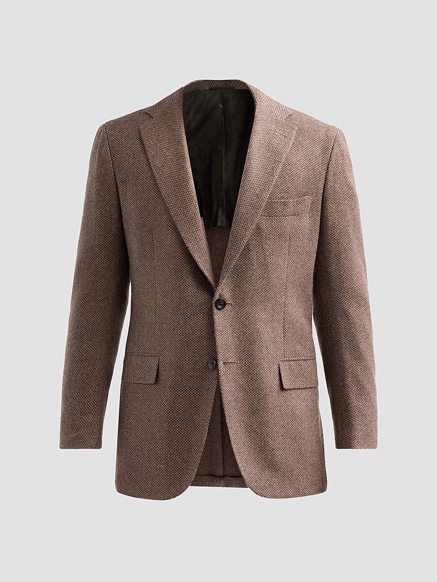 Men's Woven Cashmere Sport Coat - Brown - Size 40