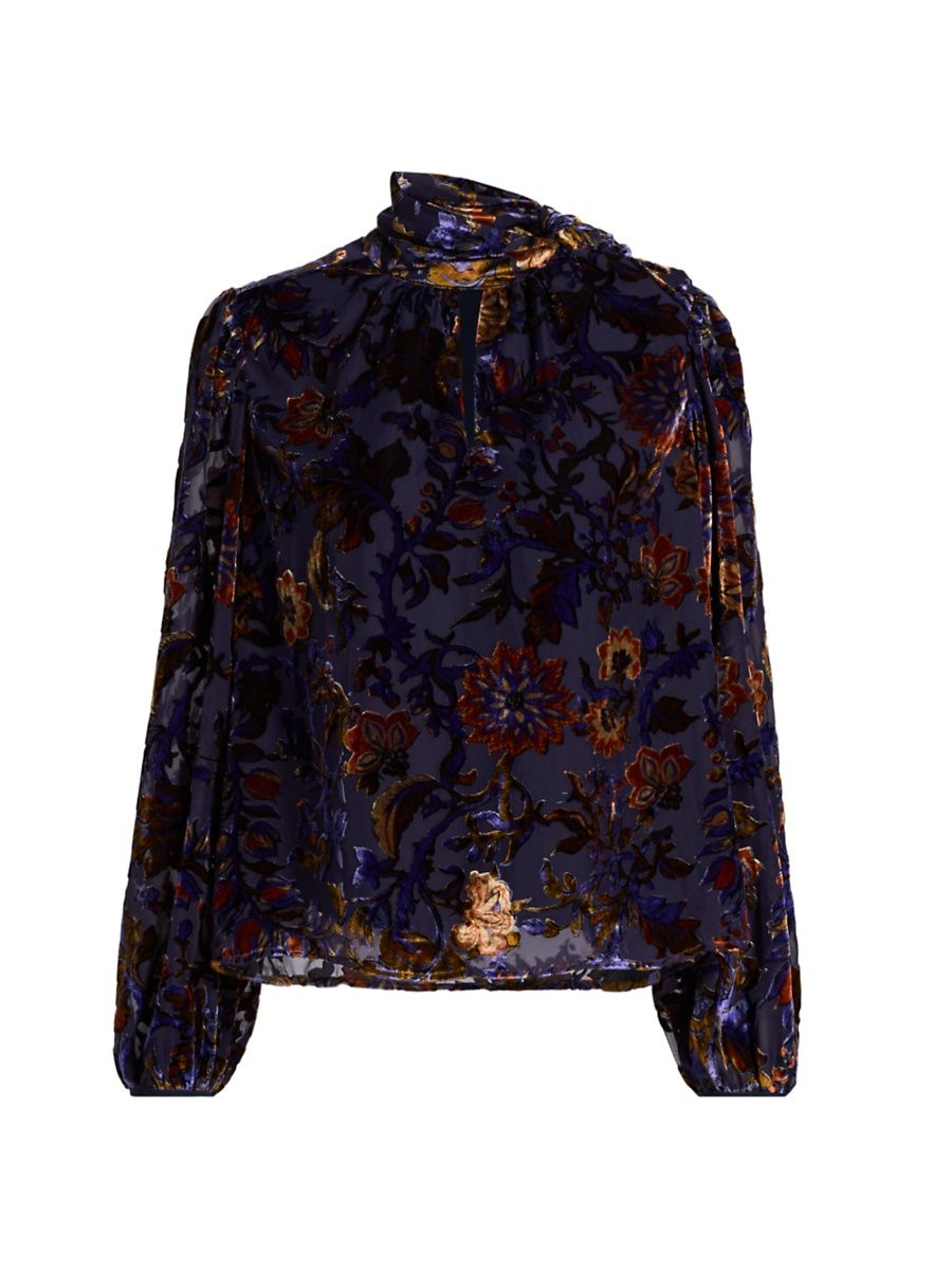 Women's Adison Fil Coupé Tieneck Top - Buff - Size XL