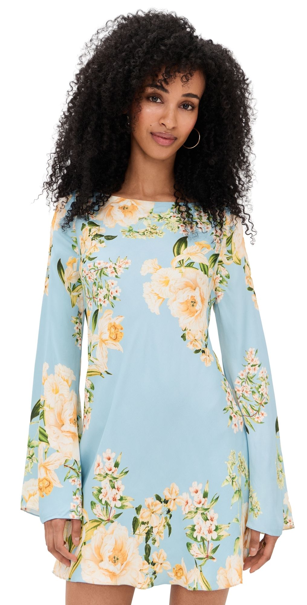 Hemant and Nandita Floral Mini Dress Blue XL