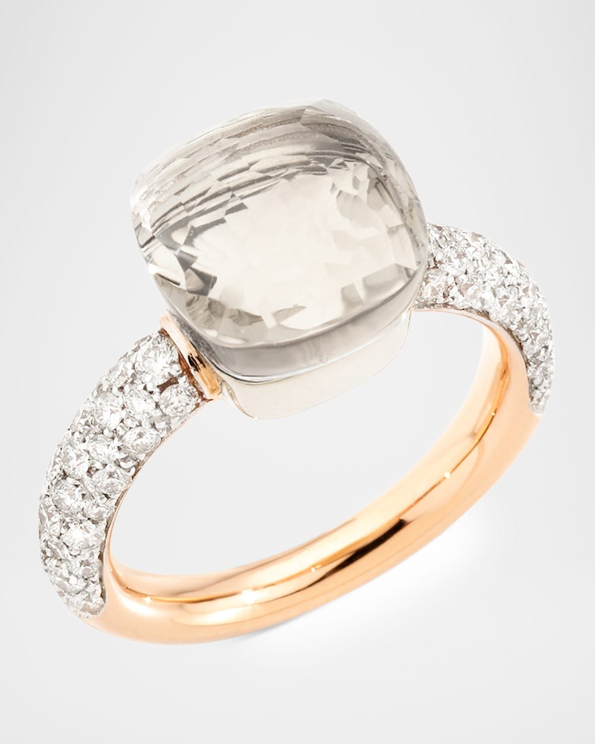 Nudo Two-Tone 18K Gold White Topaz Ring with Diamonds