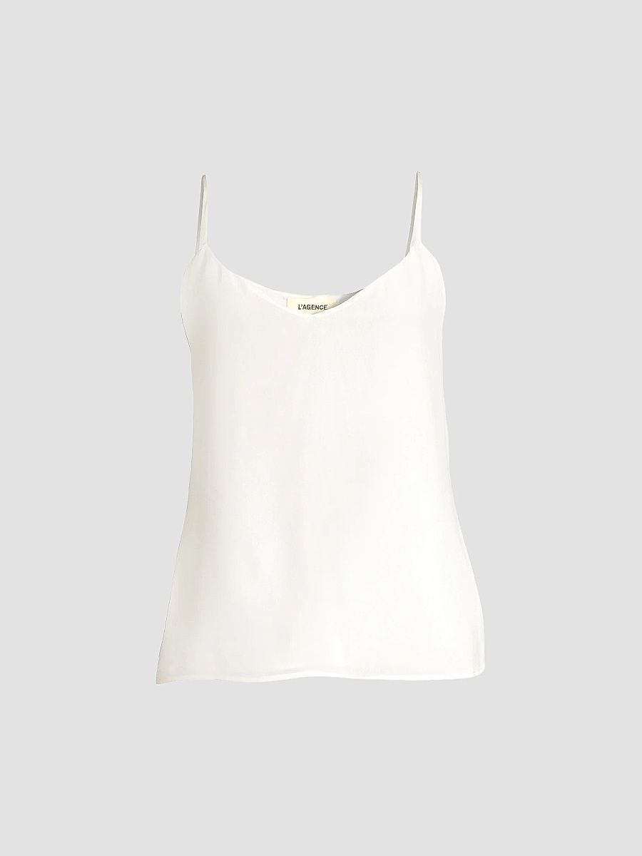 L'AGENCE Women's Jane Silk Tank - Ivory - Size Medium