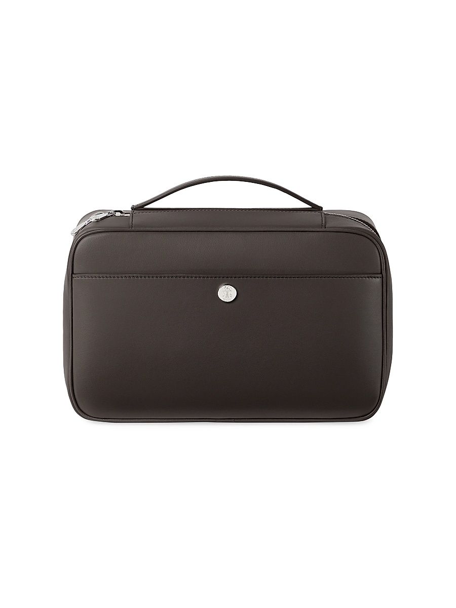 Smooth Calfskin Travel Beauty Case - Chocolate