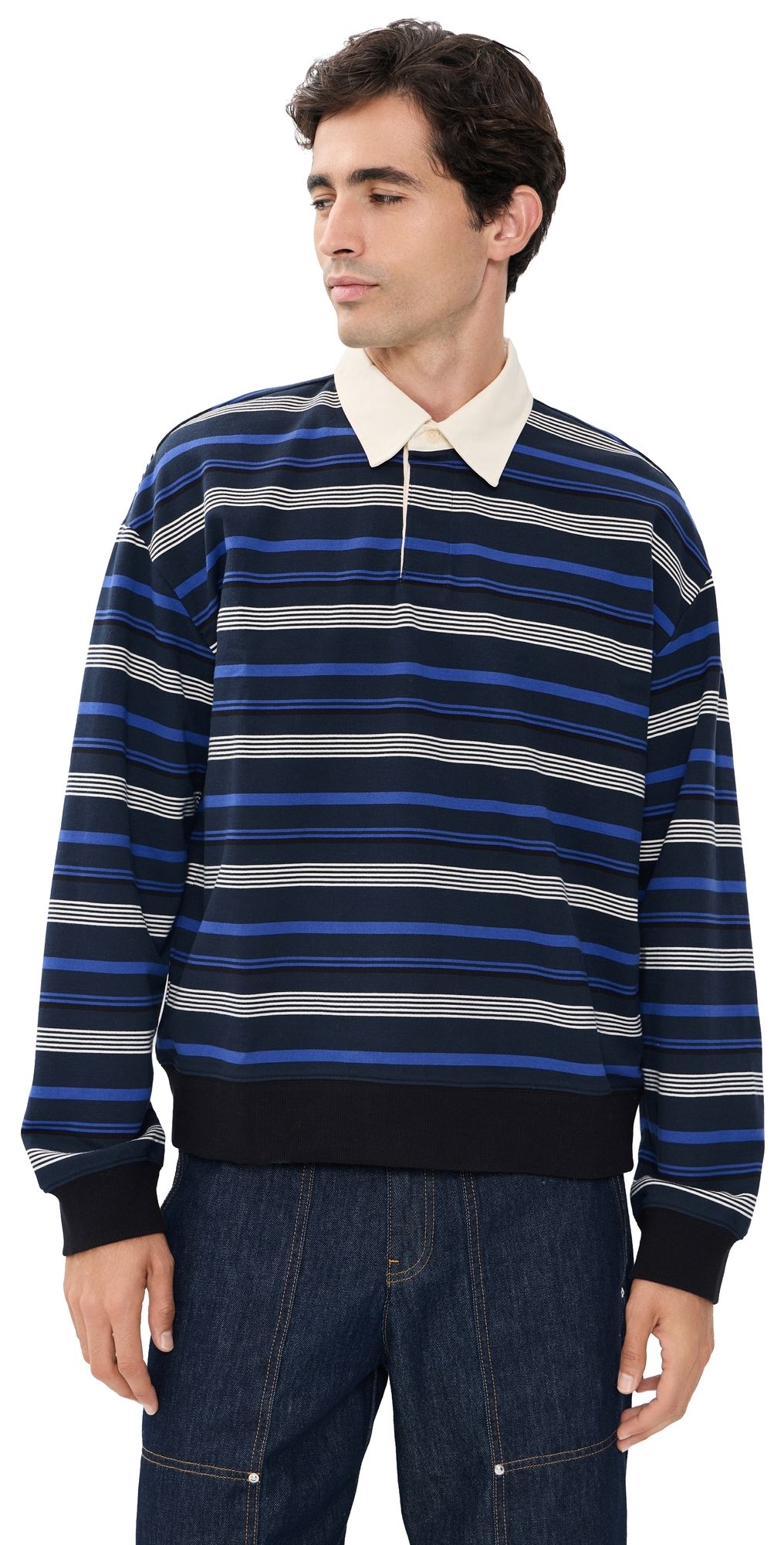 NN07 David Rugby Polo Navy Stripe XXL