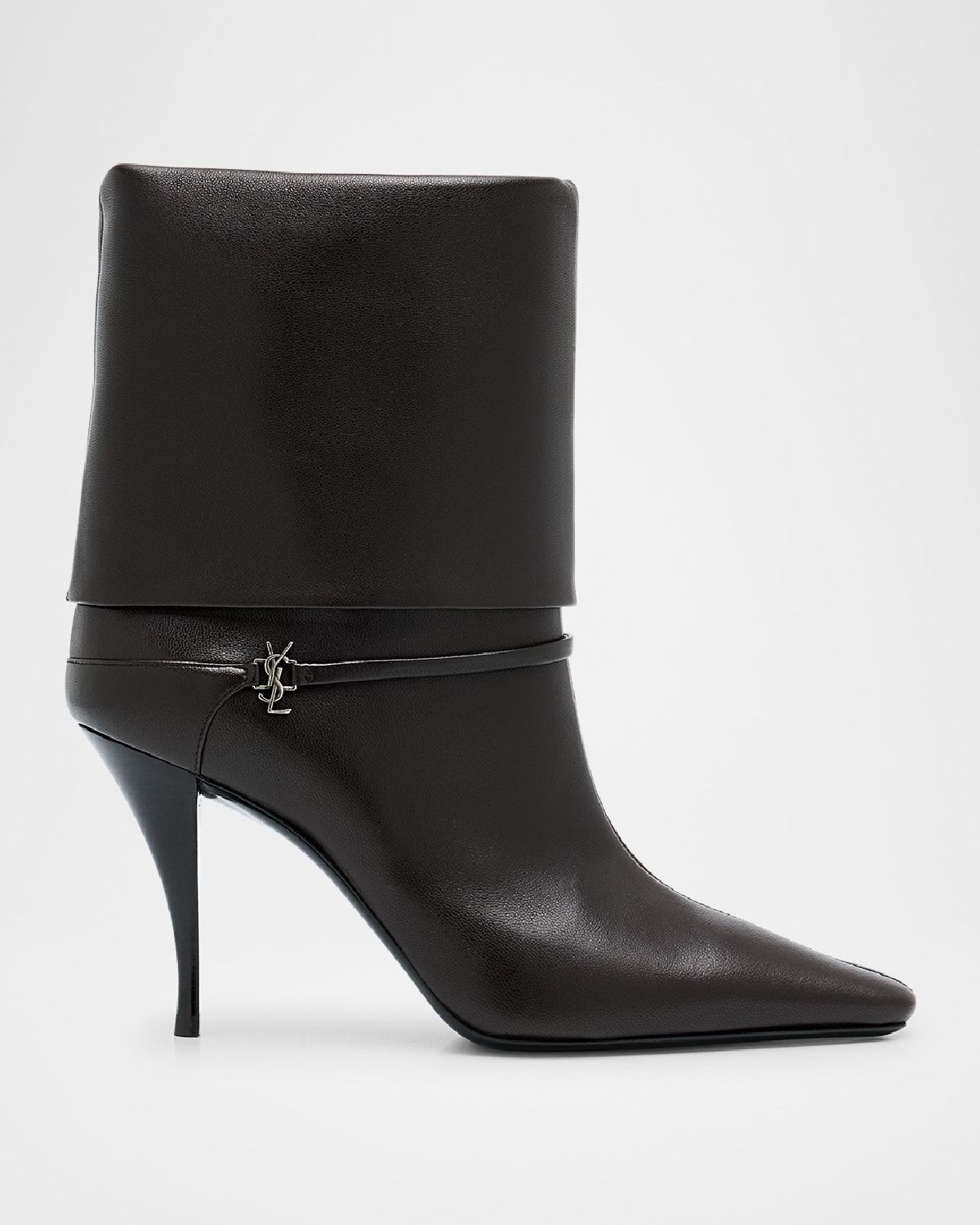 Niki Leather YSL Buckle Ankle Booties