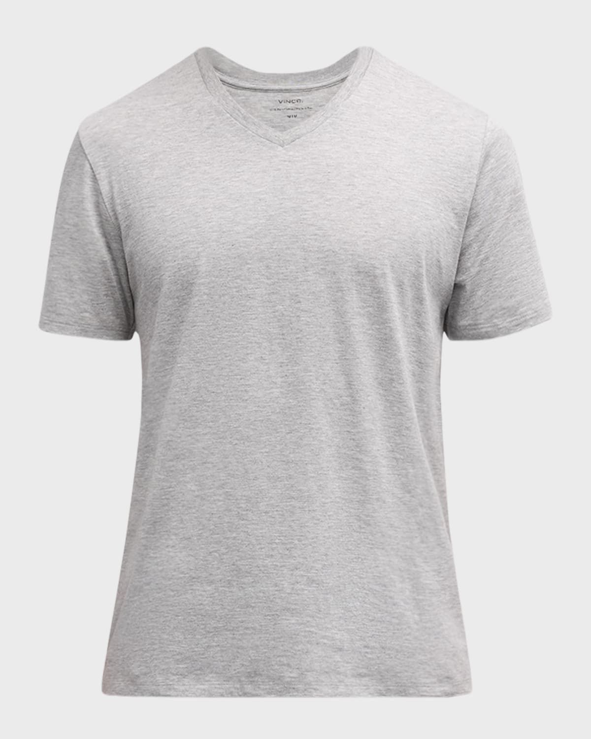 Short-Sleeve V-Neck Jersey T-Shirt, Gray