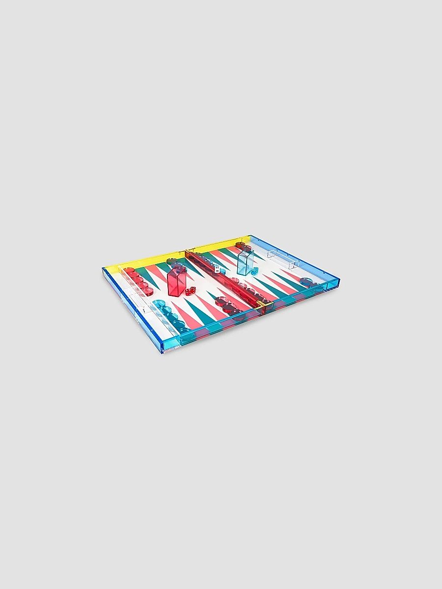 Tizo Multicolor Acrylic Backgammon Set - Pink Multi