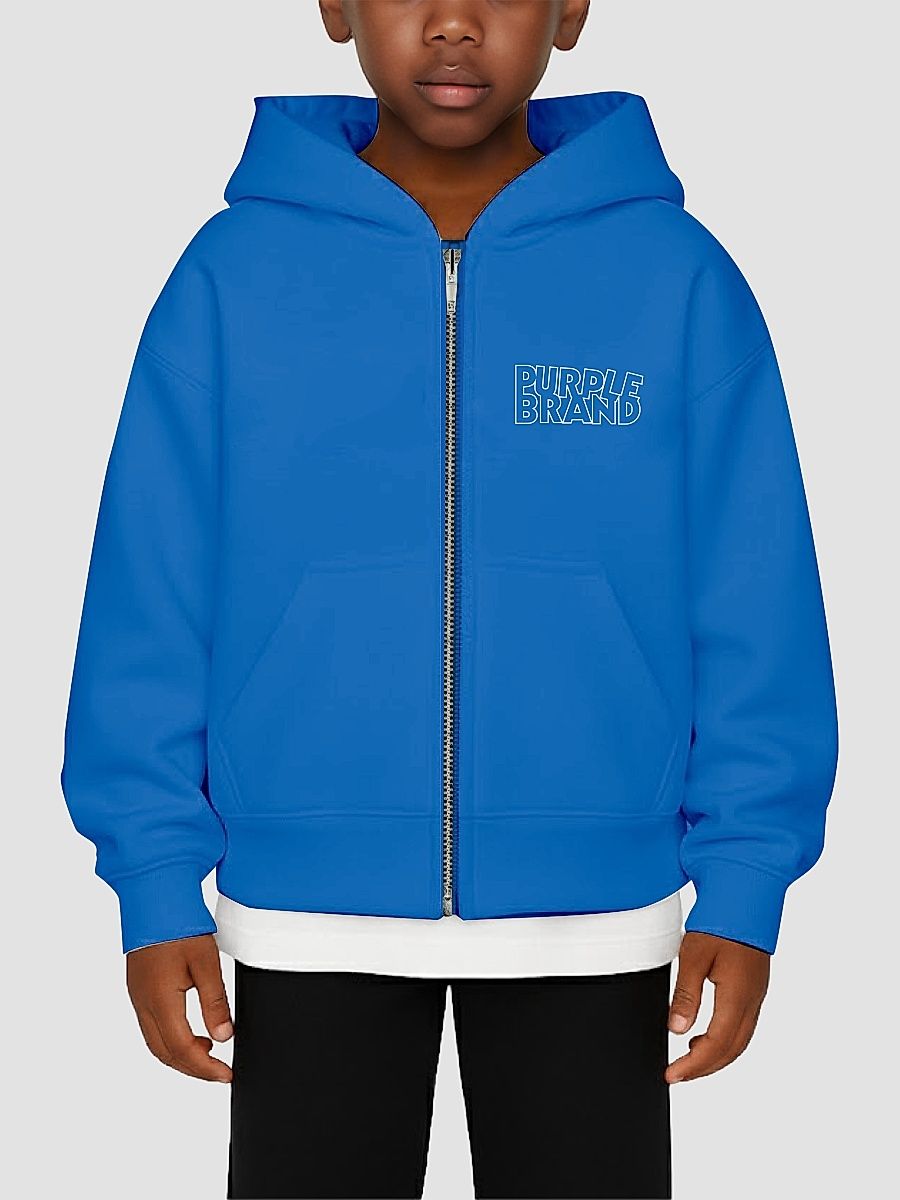 Little Boy's & Boy's Fleece Zip Hoodie - Blue - Size 12