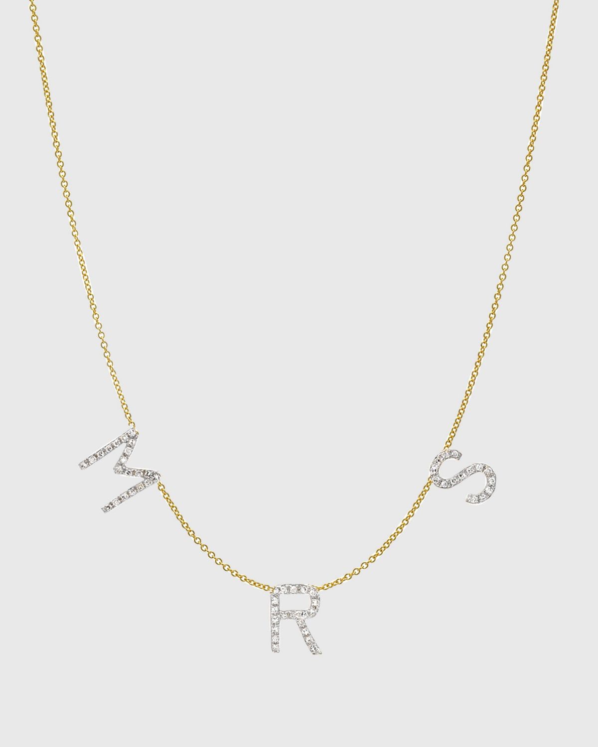14k Diamond MRS Spaced Necklace
