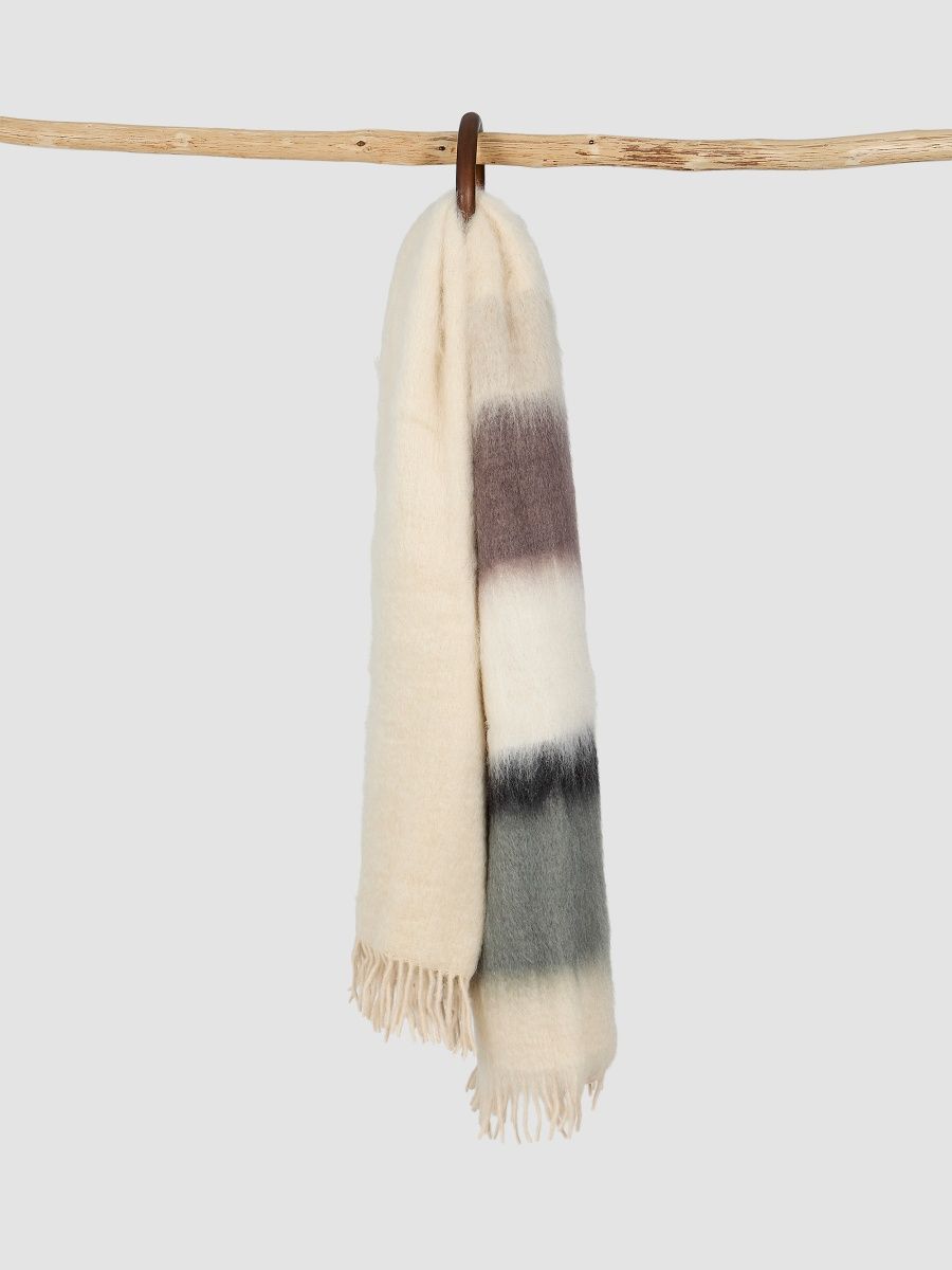 Mantas Ezcaray Serenity Mohair-Blend Throw Blanket - Neutral Grey