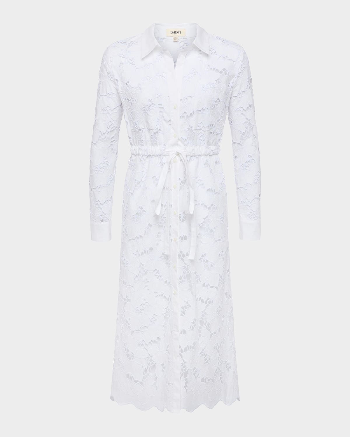Emilio Floral Embroidered Midi Shirtdress