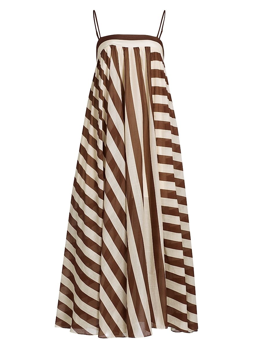 Women's Daylight Striped Cover-Up Maxi Dress - Cream Stripe - Size 8