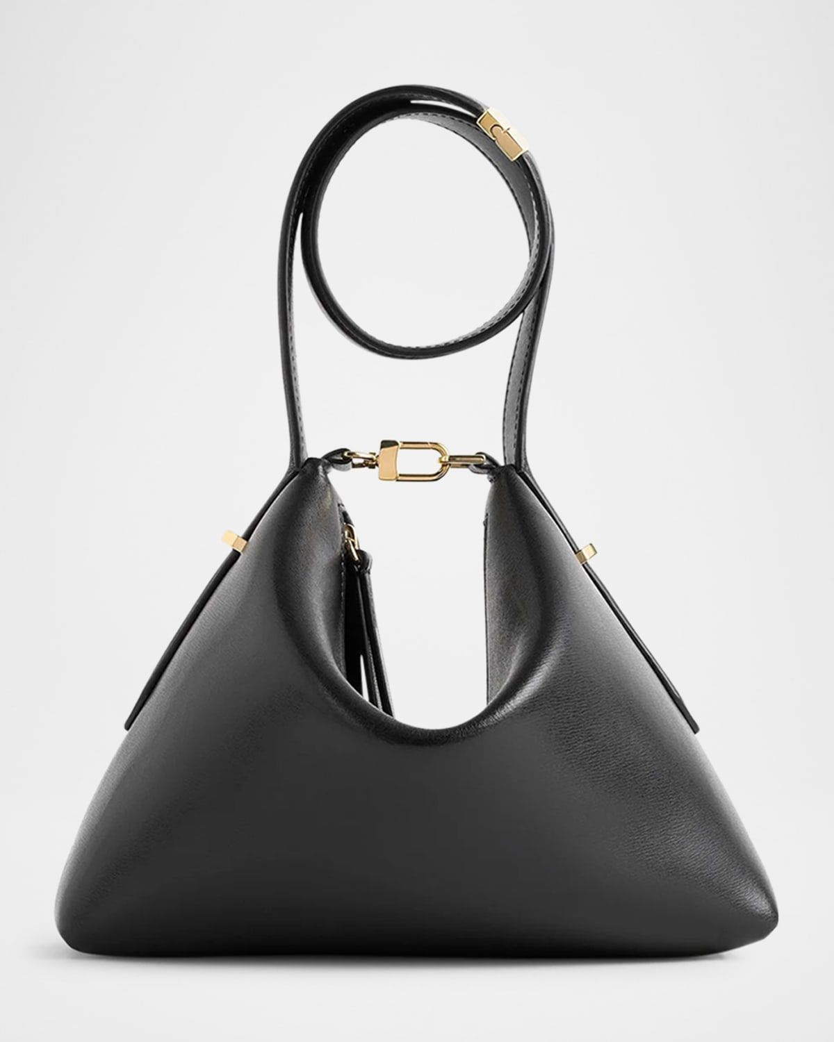 Bevel Leather Wristlet Bag