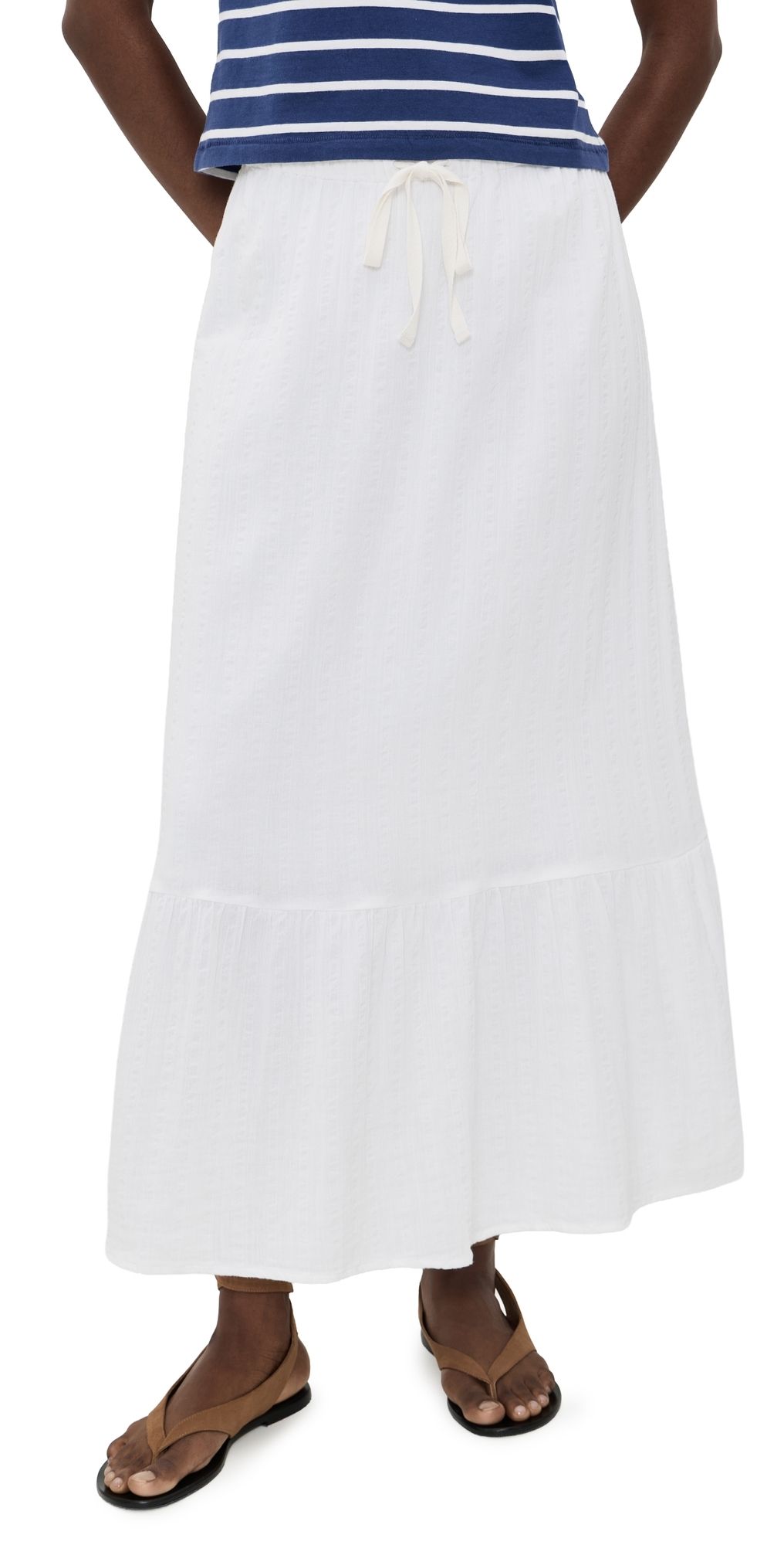 Faherty Dune Cotton Gauze Rees Skirt White XS