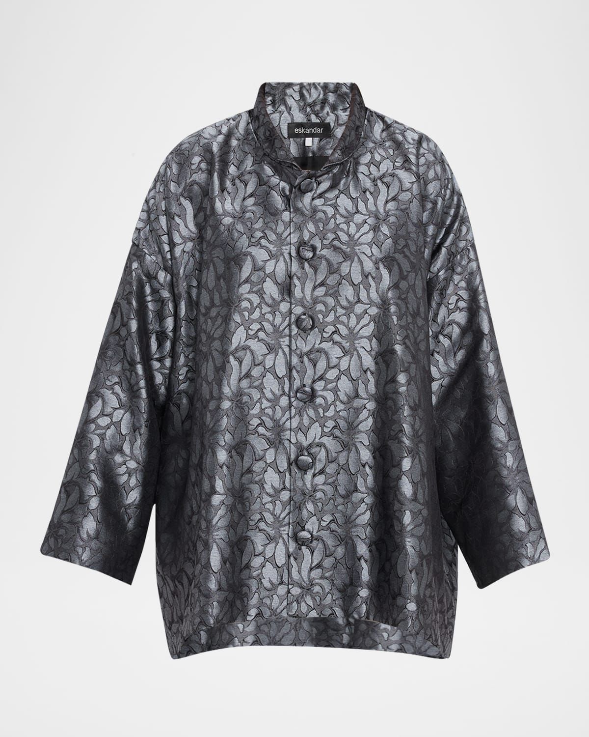 Wide A-Line Jacket With Chinese Collar (Long Length)