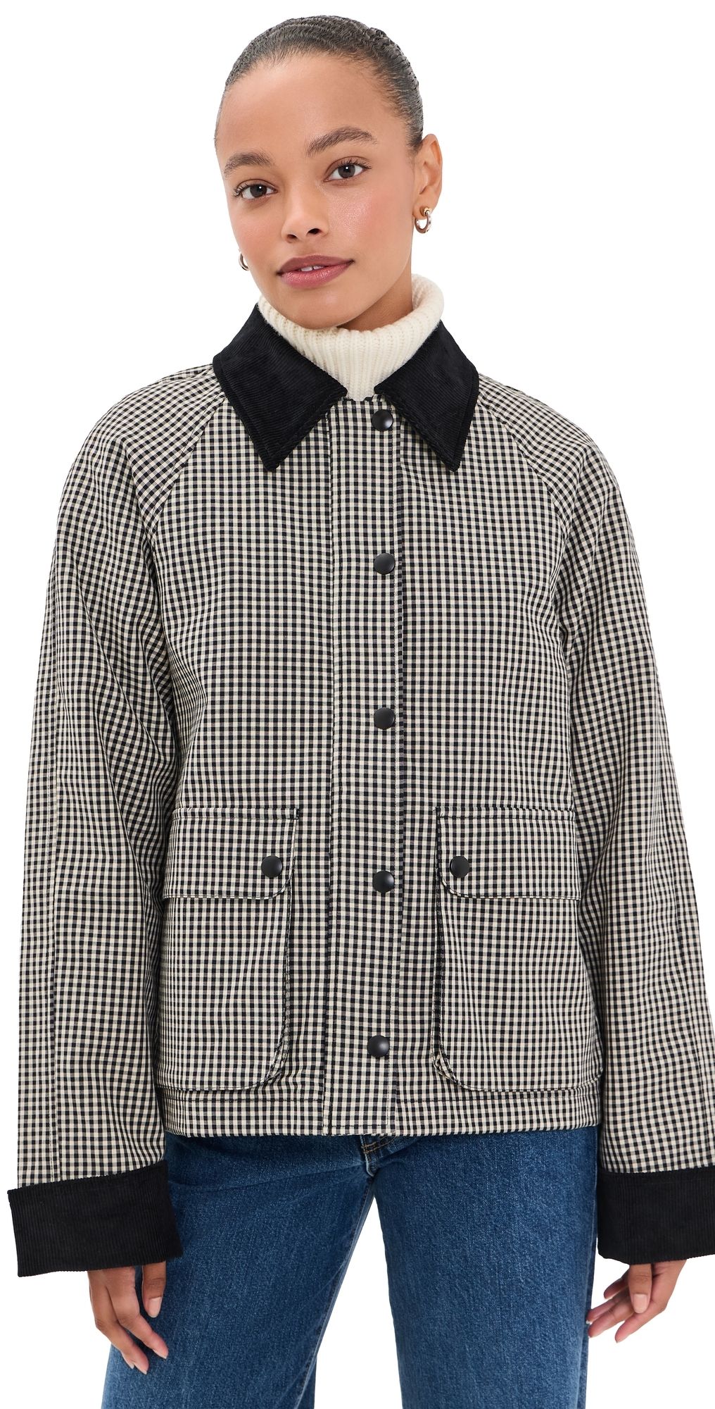 Good American The Heritage Jacket Black Check S