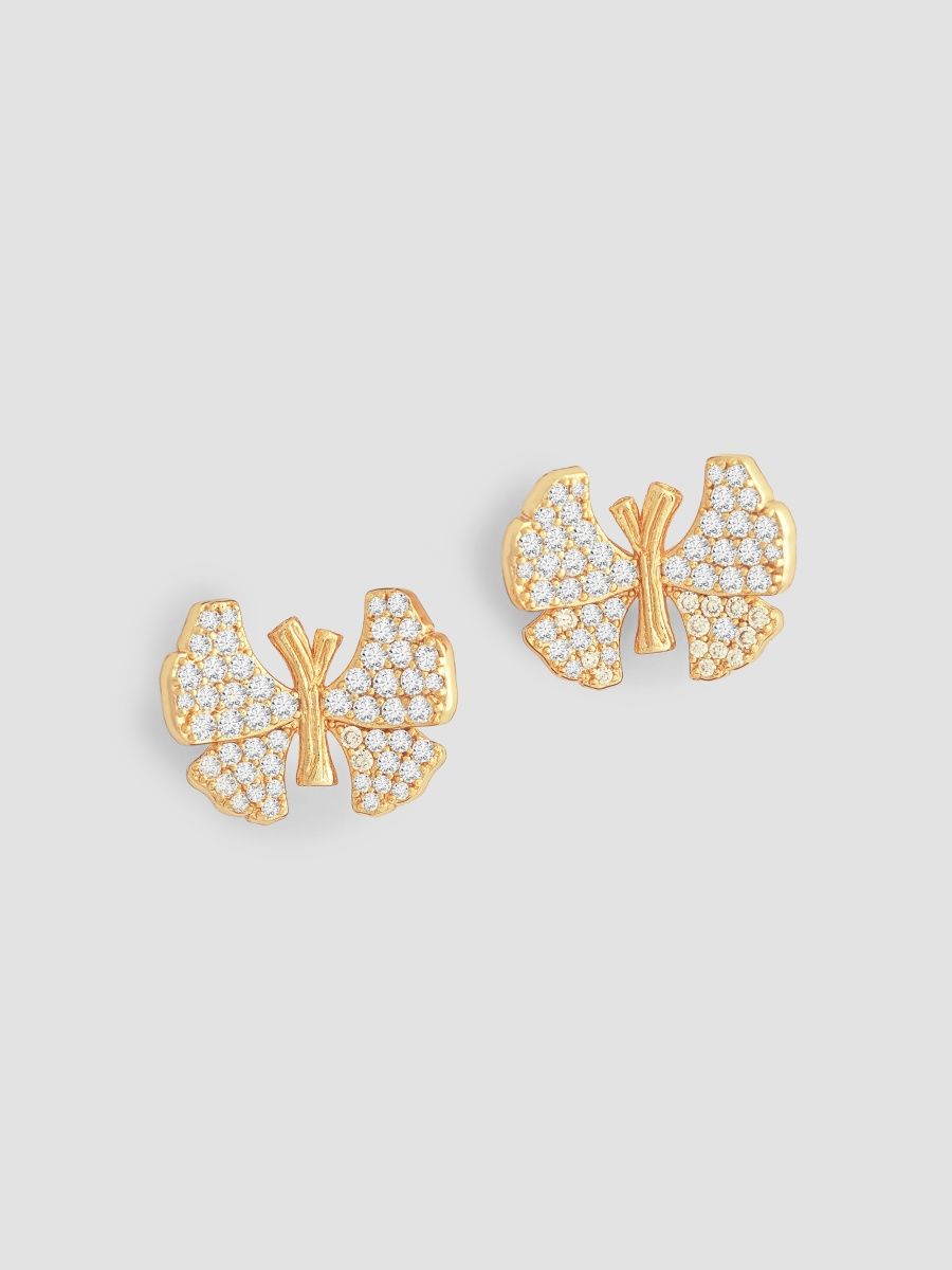 Anabel Aram Women's Butterfly 18K-Gold-Plated & Cubic Zirconia Stud Earrings - Gold