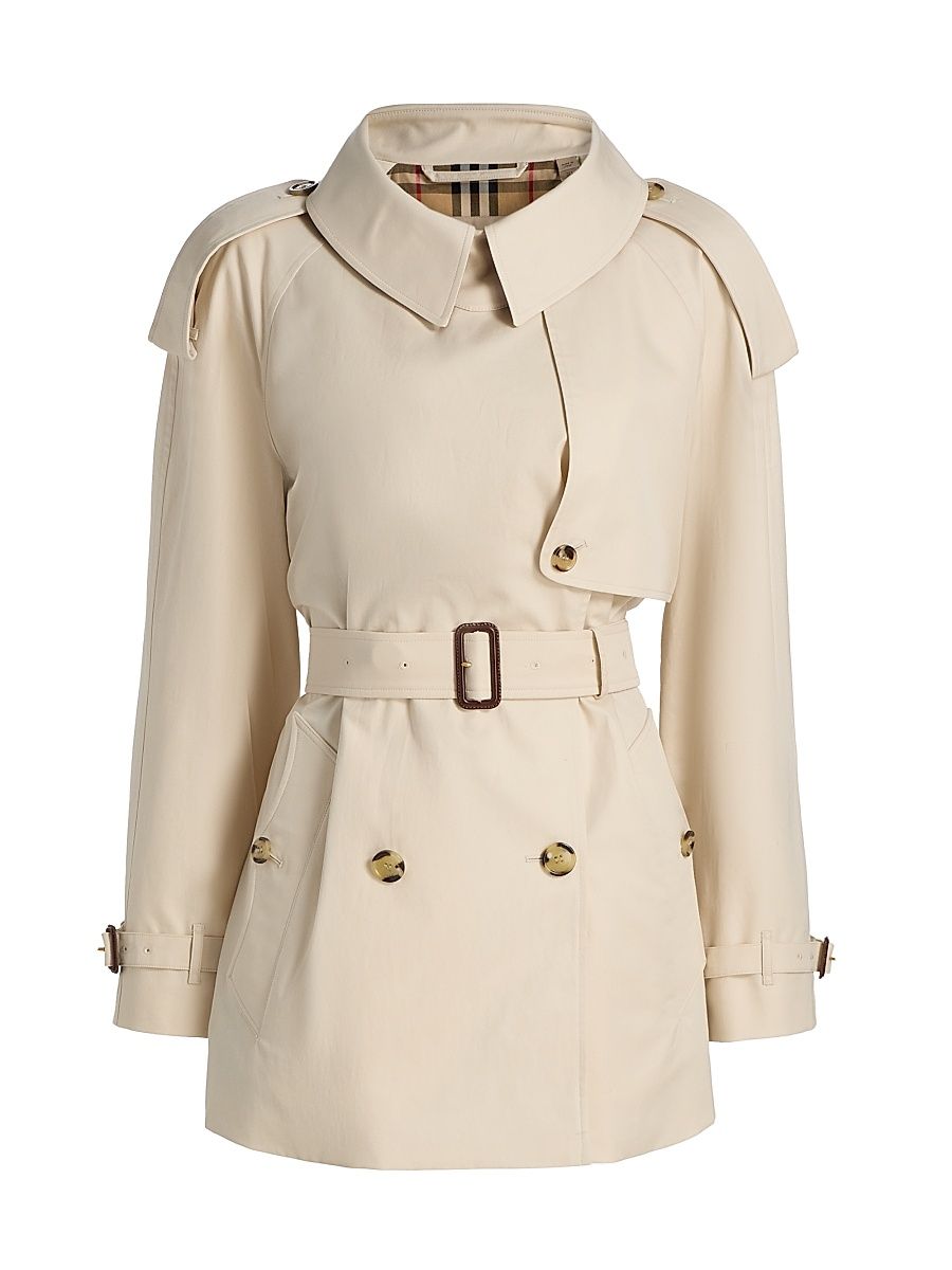 Women's Fitzrovia Tropical Gabardine Trench Coat - Stone Beige - Size 16