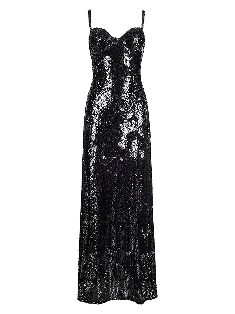 Women's Sayla Sequin Gown - Jet Black Sequin - Size 14