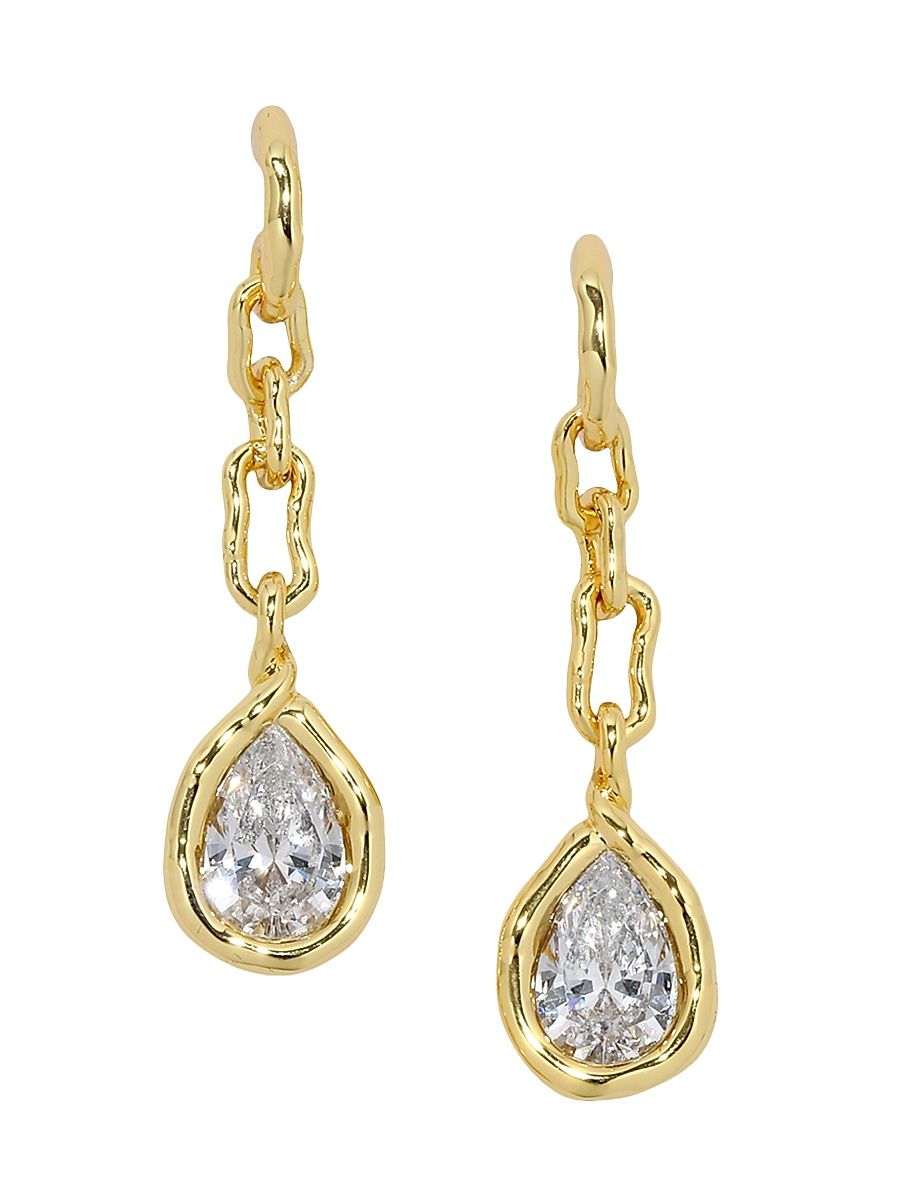 Women's Asterales 14K-Gold-Plated & Cubic Zirconia Drop Earrings - Gold