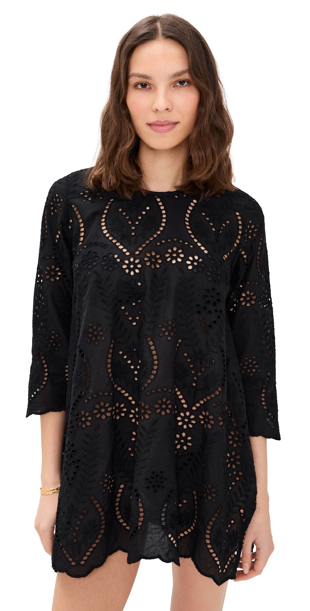 Natalie Martin Collection Claudia Tunic Athena Embroidery Black L
