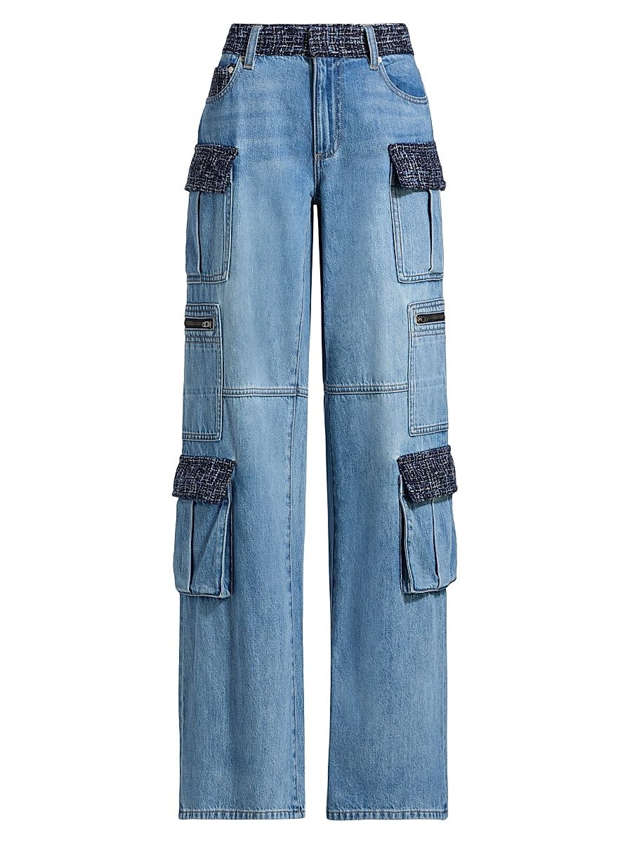 Women's Cay Baggy Denim Cargo Jeans - Celine Vintage - Size 32