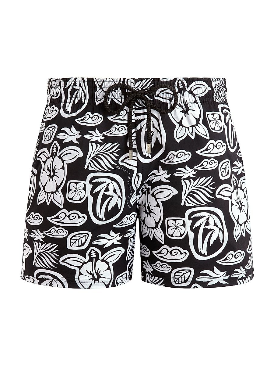Men's Tahiti Turtle Swim Trunks - Black - Size Medium