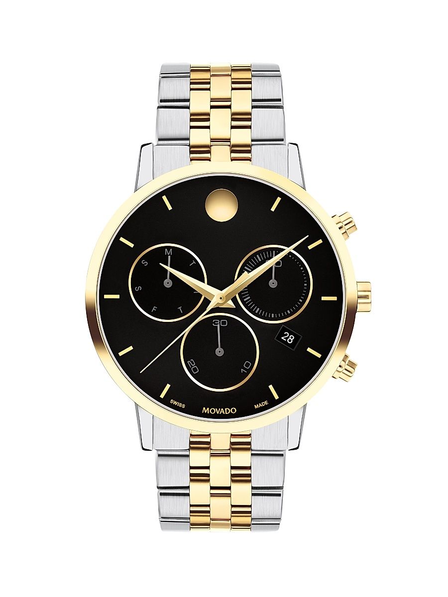 Men's Museum Classic Yellow-PVD-Plated Stainless Steel Chronograph Watch/42MM - Titanium Black
