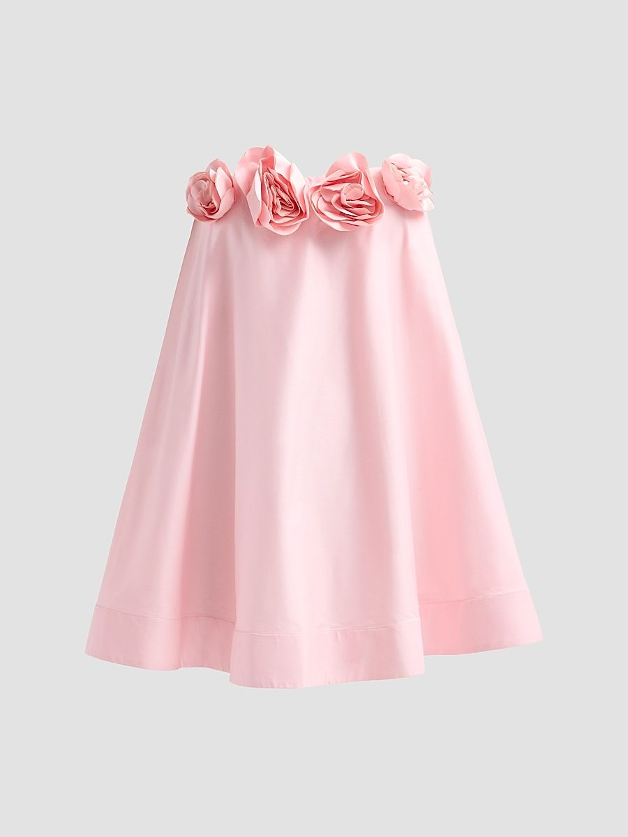 Women's Nerisia 3D Floral Strapless Trapeze Minidress - Peony - Size XXL
