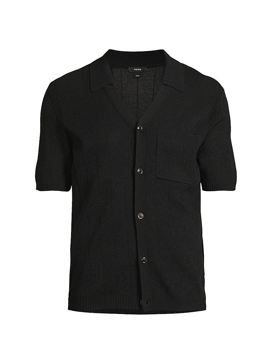 Men's Fallon Textured Knit Shirt - Black - Size Large