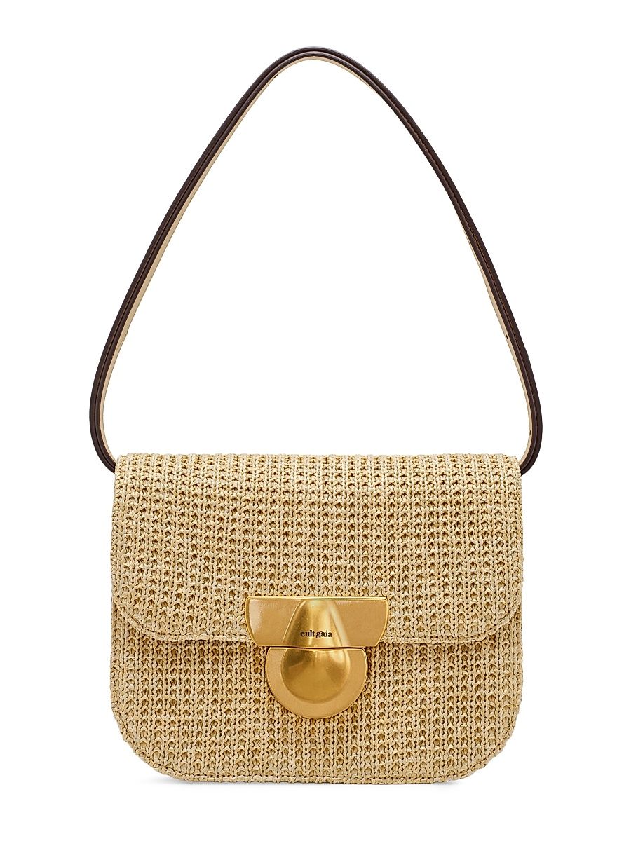 Women's Tazia Woven Raffia Shoulder Bag - Natural