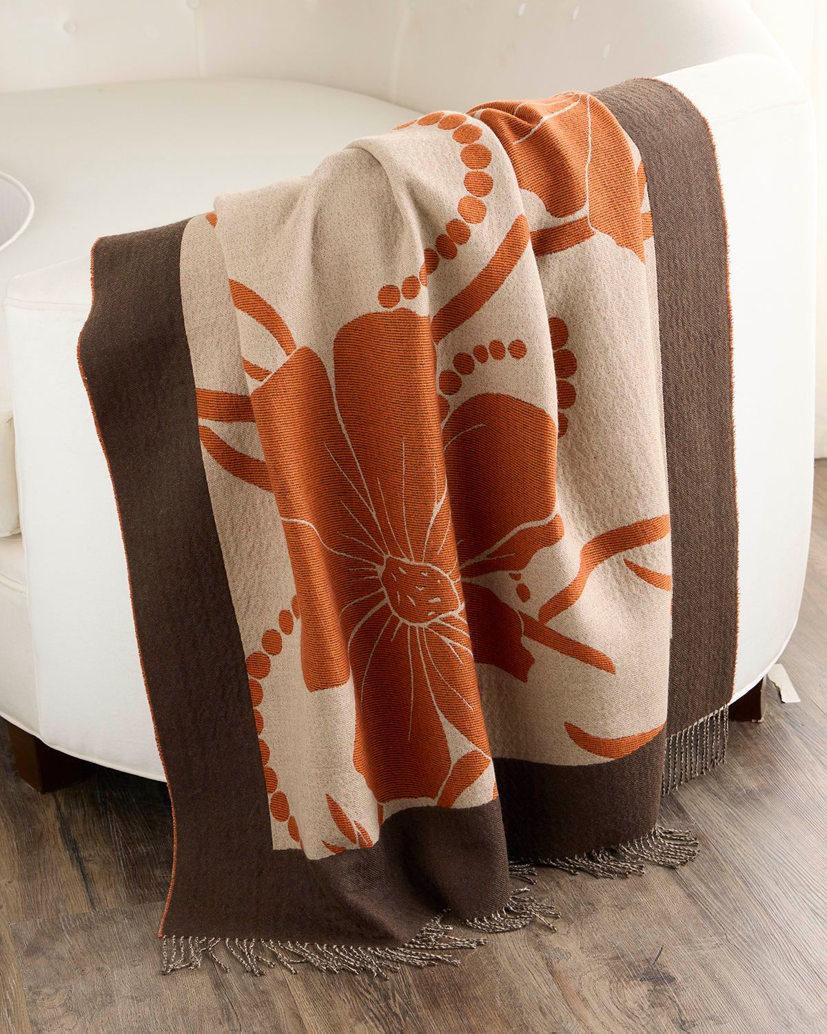 Cashmere & Yak Wool Reversible Jacquard Throw, 50" x 70"
