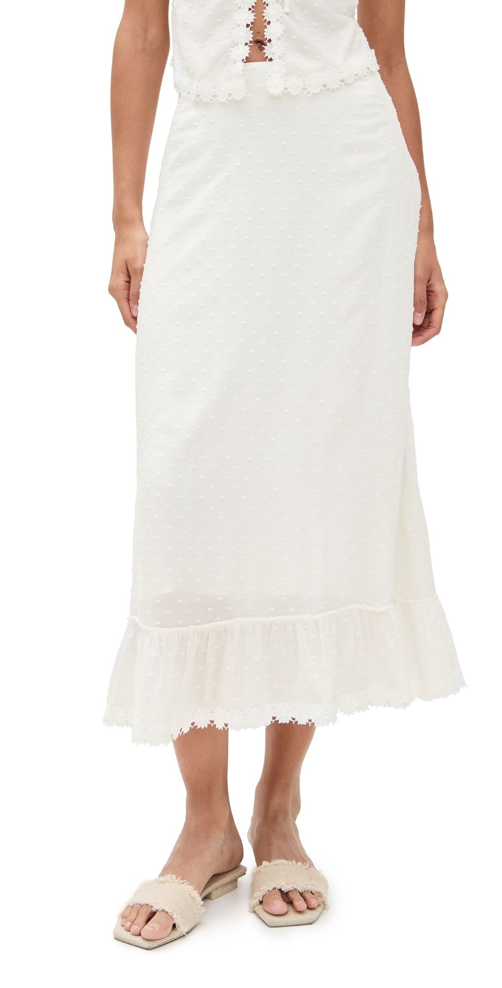 Peixoto Lola Skirt White Lotus XL