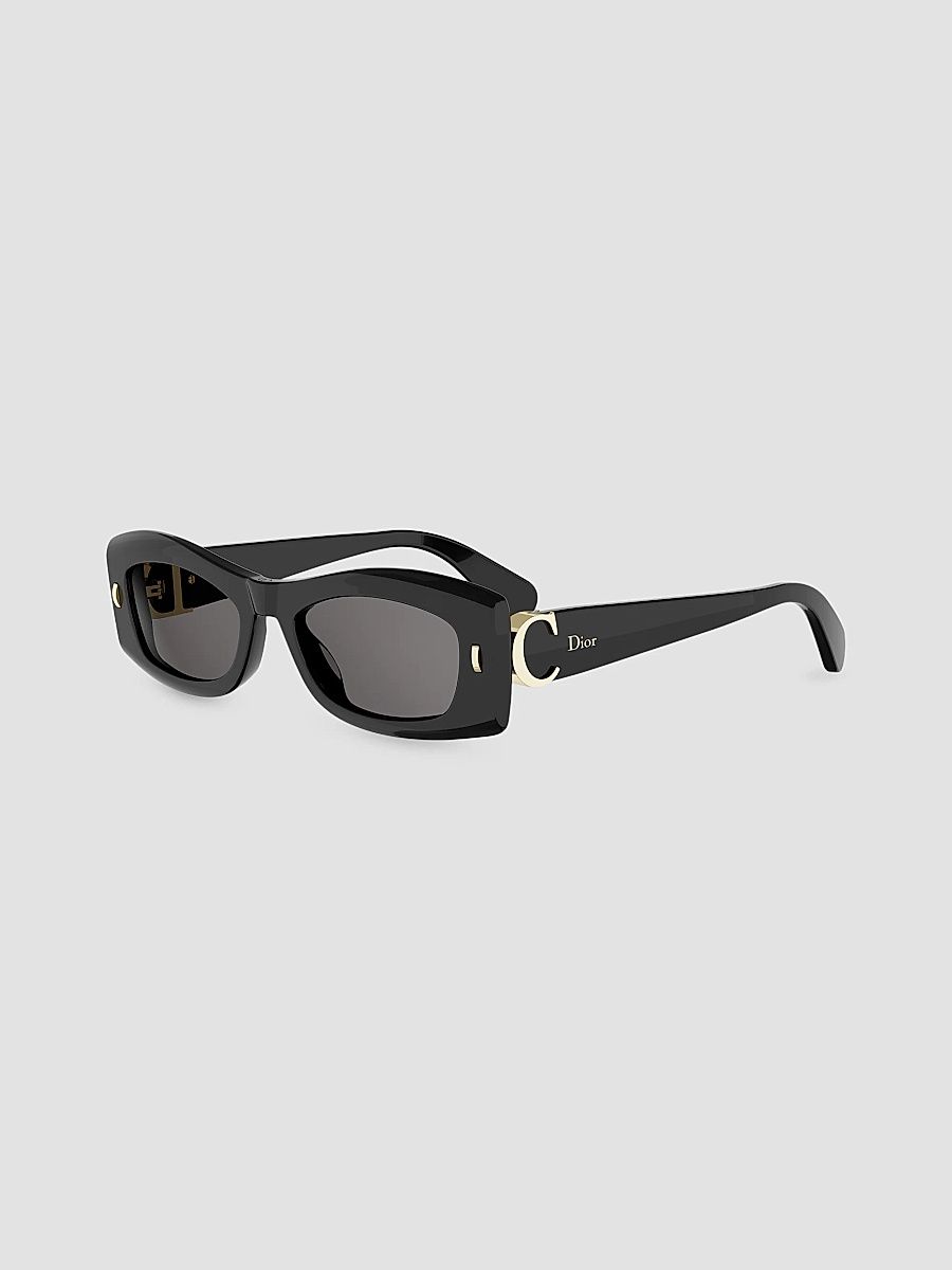 Women's Dior Initials S1I Rectangular Sunglasses - Black Grey