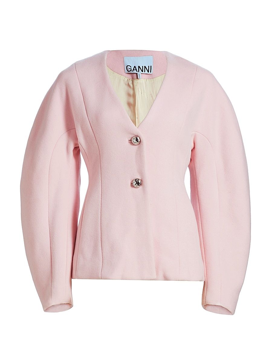 Women's Peacoat Wool Fitted Blazer - Ballerina - Size 10