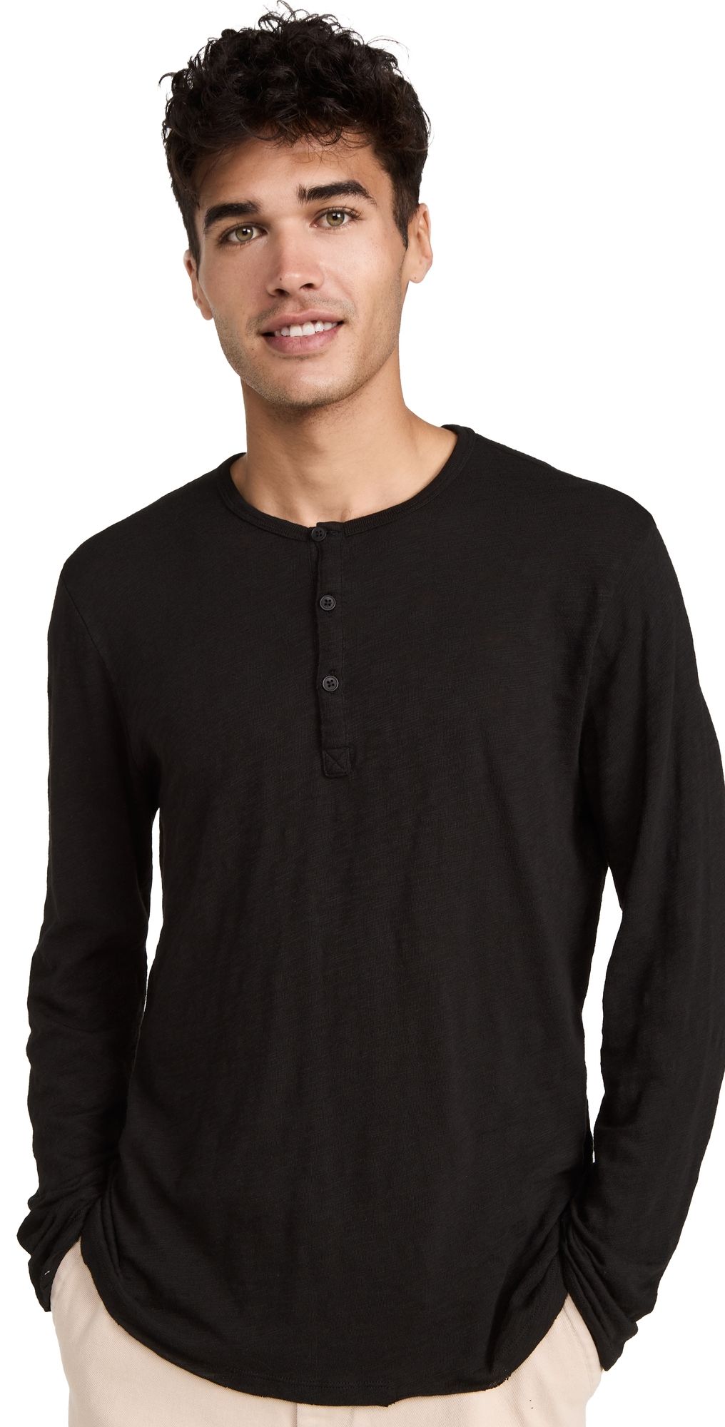 ATM Anthony Thomas Melillo Destroyed Wash Henley Black XXL