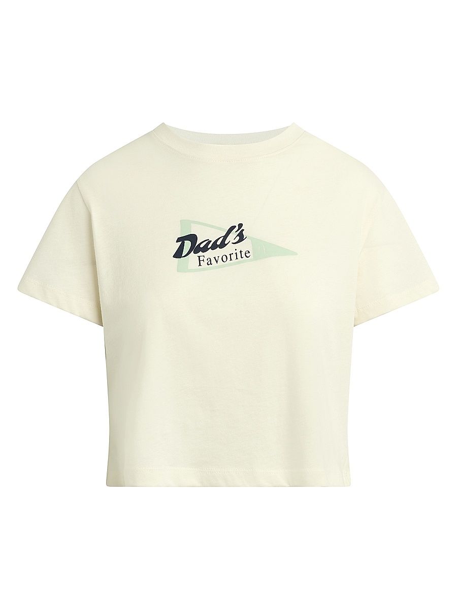 Women's The Cropped Dad's Favorite Crop T-Shirt - Gardenia Mint - Size Large