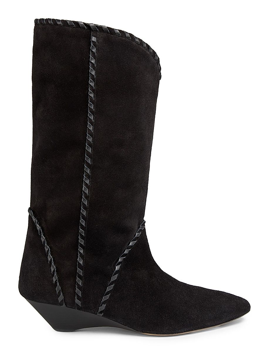 Women's Edoa Suede Whipstitch Boots - Black - Size 8