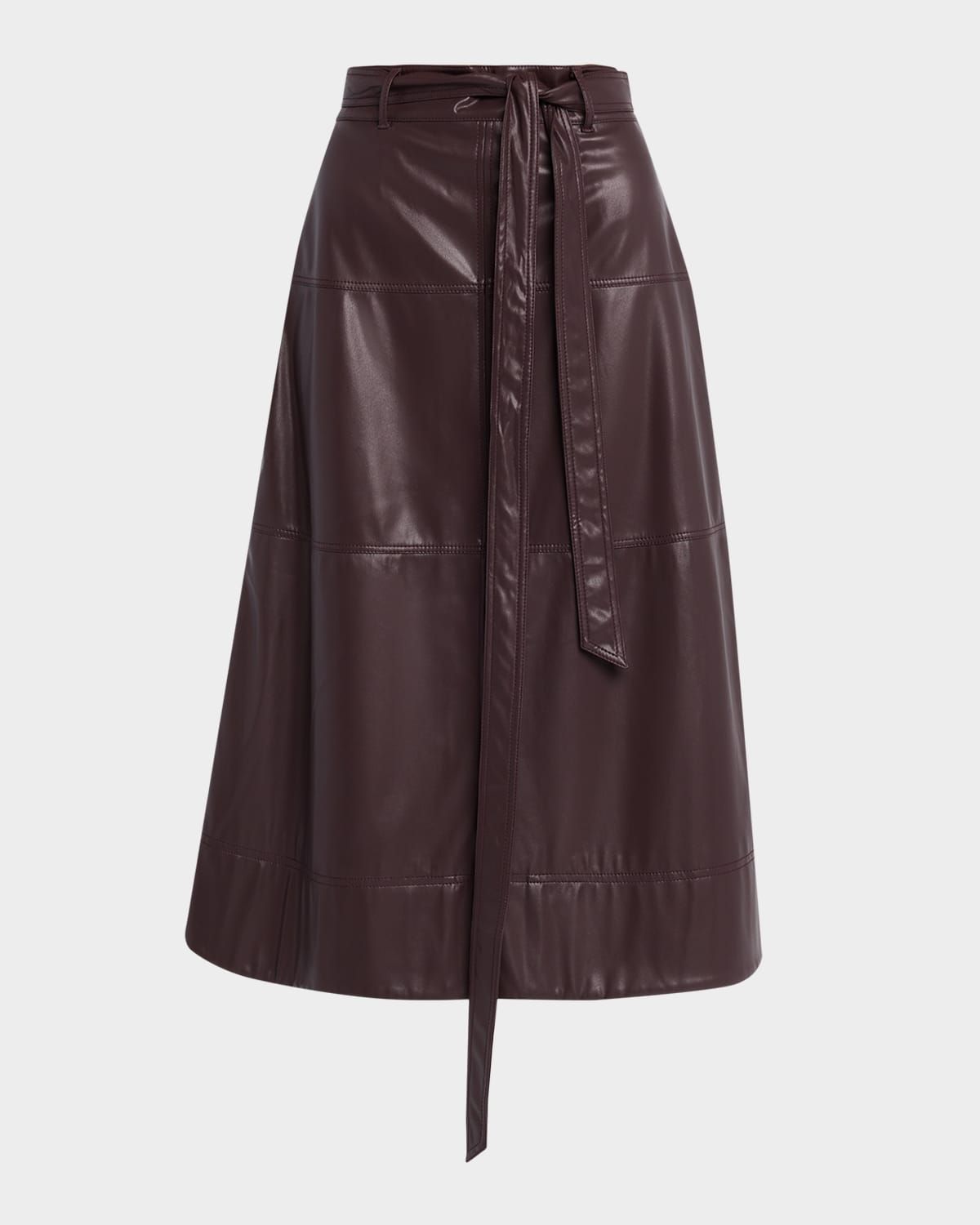 Hudley Vegan Leather Midi Skirt