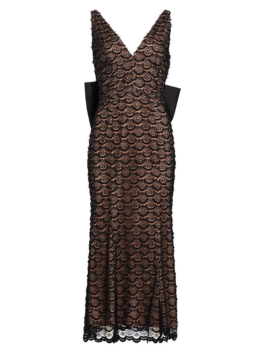 Women's Elara Bow-Back Midi-Dress - Black - Size Large