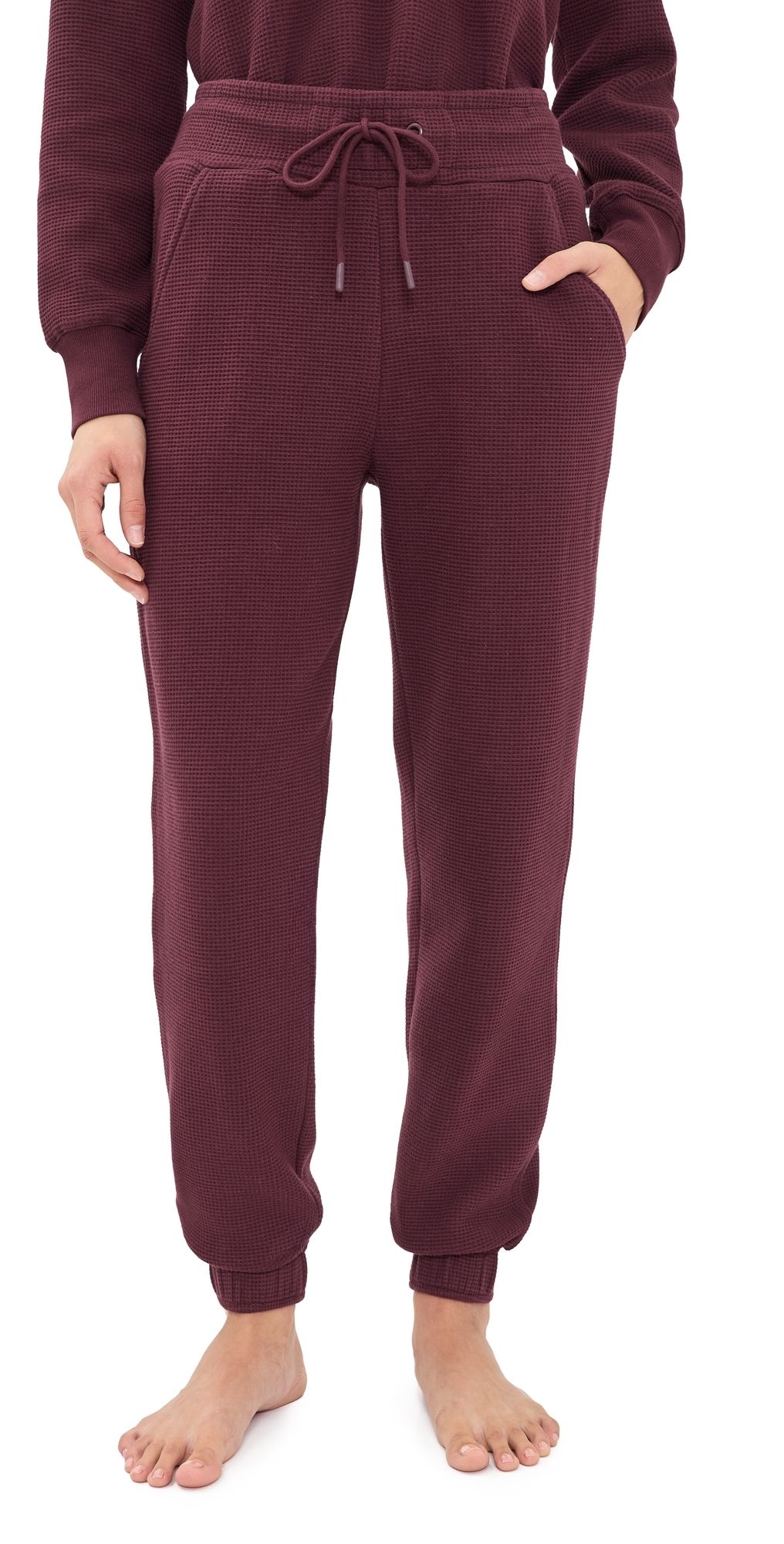 Negative Waffle Knit Joggers Garnet M