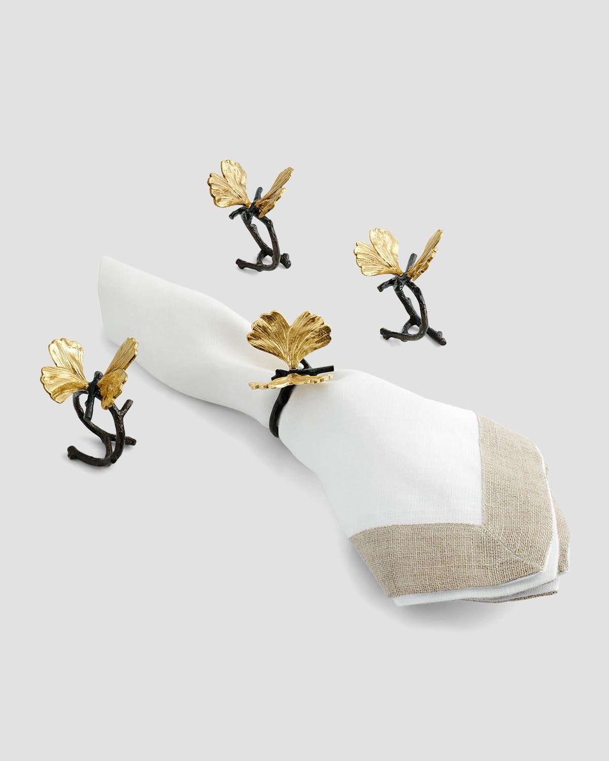 Butterfly Ginkgo Napkin Rings, Set of 4