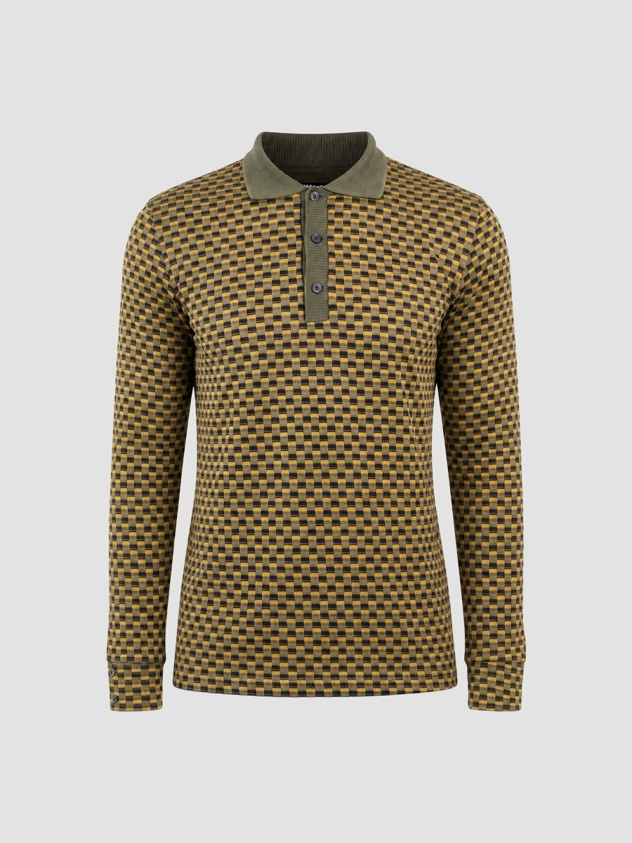 Maceoo Men's Knit Polo Shirt - Yellow - Size XXXL