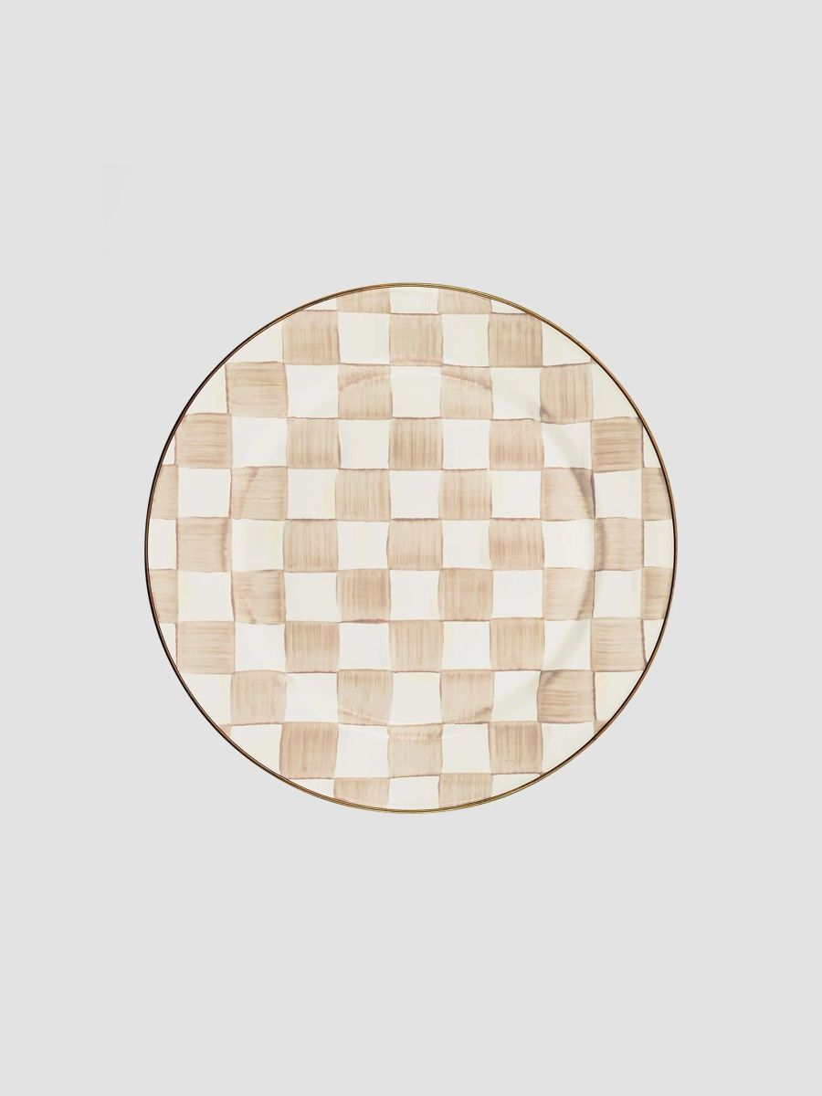 MacKenzie-Childs Mocha Check Charger Plate
