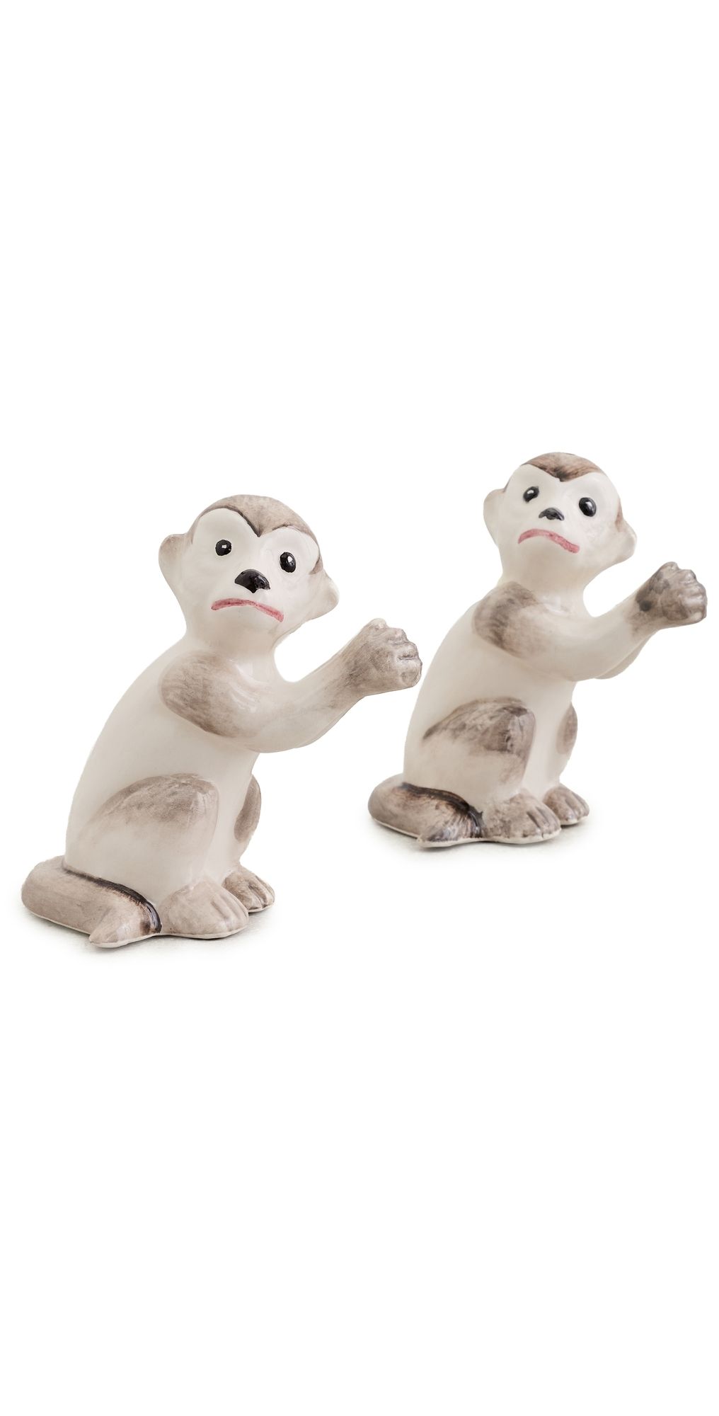 Les Ottomans Monkey Salt and Pepper Shakers Grey/White One Size