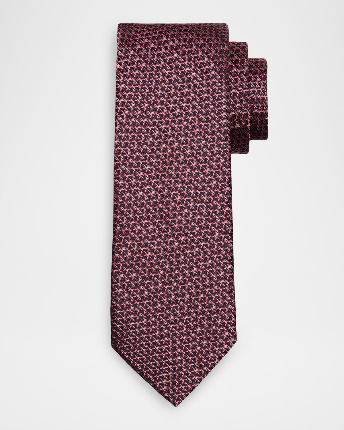 Men & apos;s Houndstooth Silk Jacquard Tie