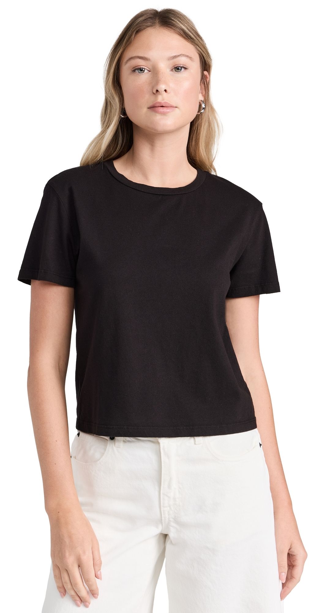 Stateside Cloud Jersey Crew Tee Black S